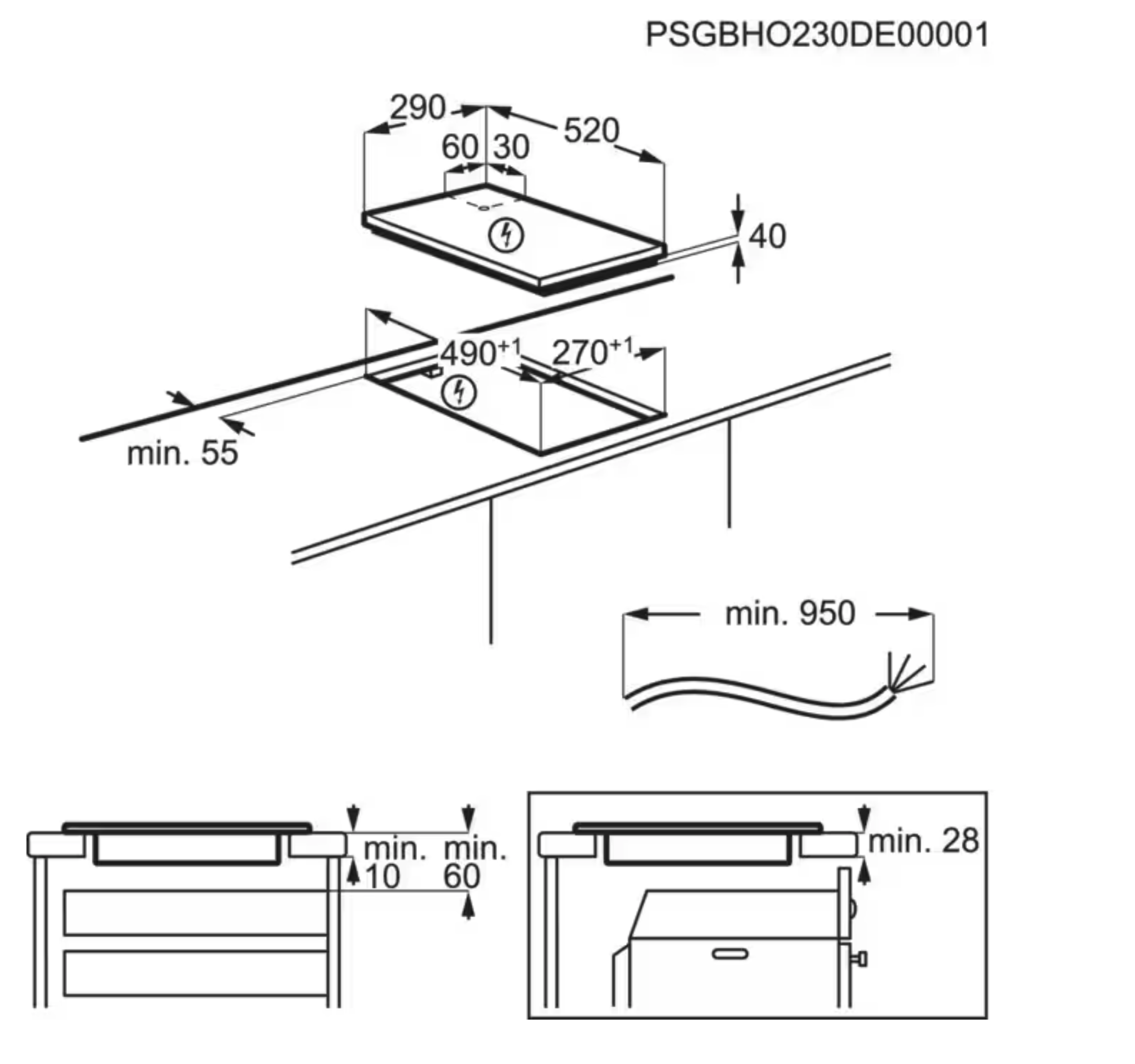 ELECTROLUX LHR3233CK 300 domino