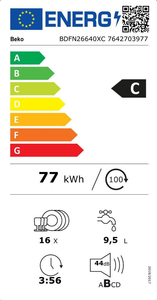 BEKO BDFN26640XC vrijstaande vaatwasser
