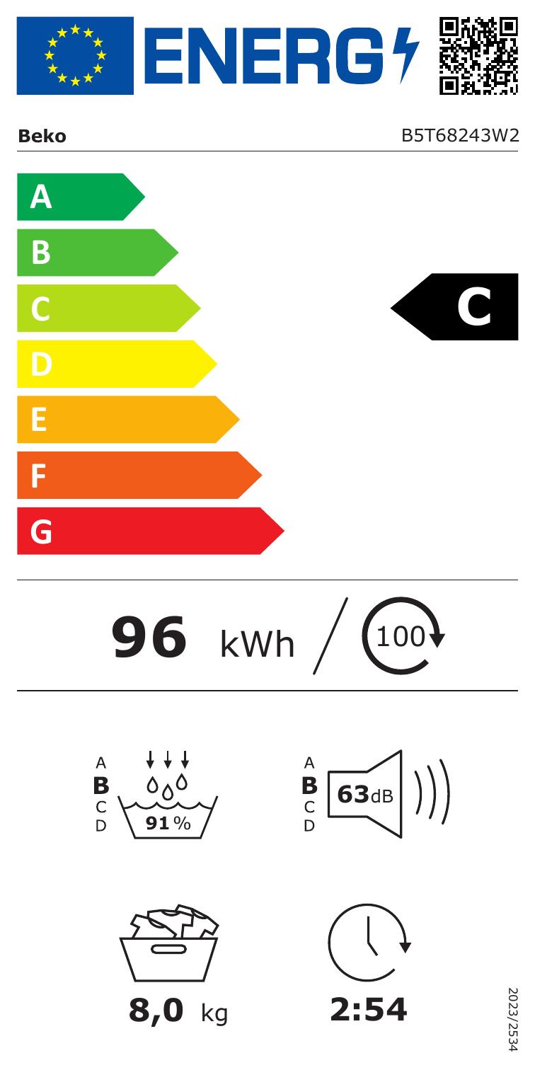 B5T68243W2 droogkast - warmtepomp