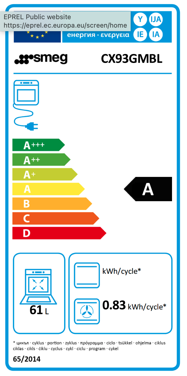 SMEG CX93GMBL fornuis met gaskookplaat - 90cm