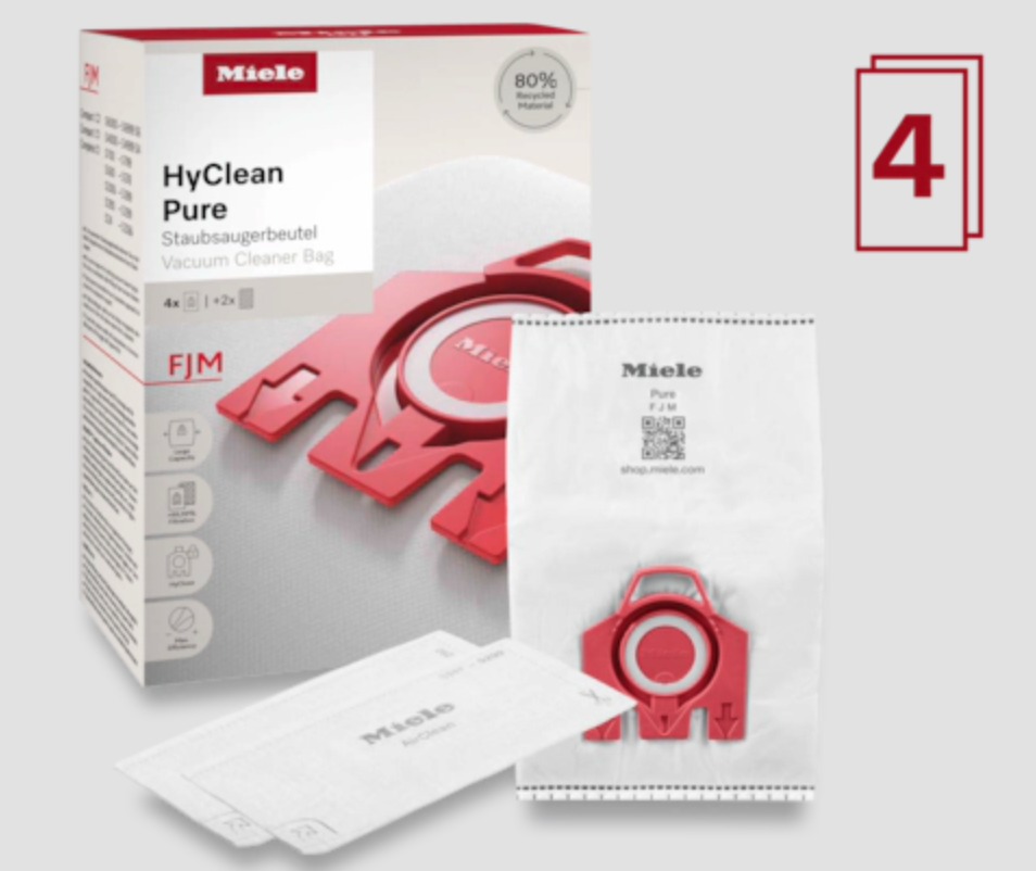 MIELE FJMHYCLEANPURE80RECYCLED4PACK stofzuigerzak