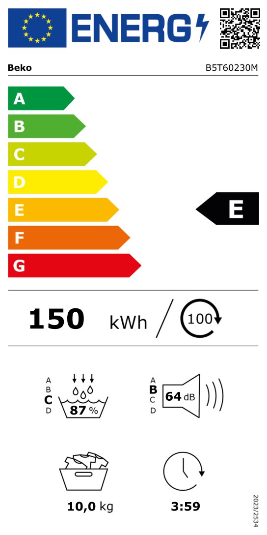 BEKO B5T60230M droogkast - warmtepomp
