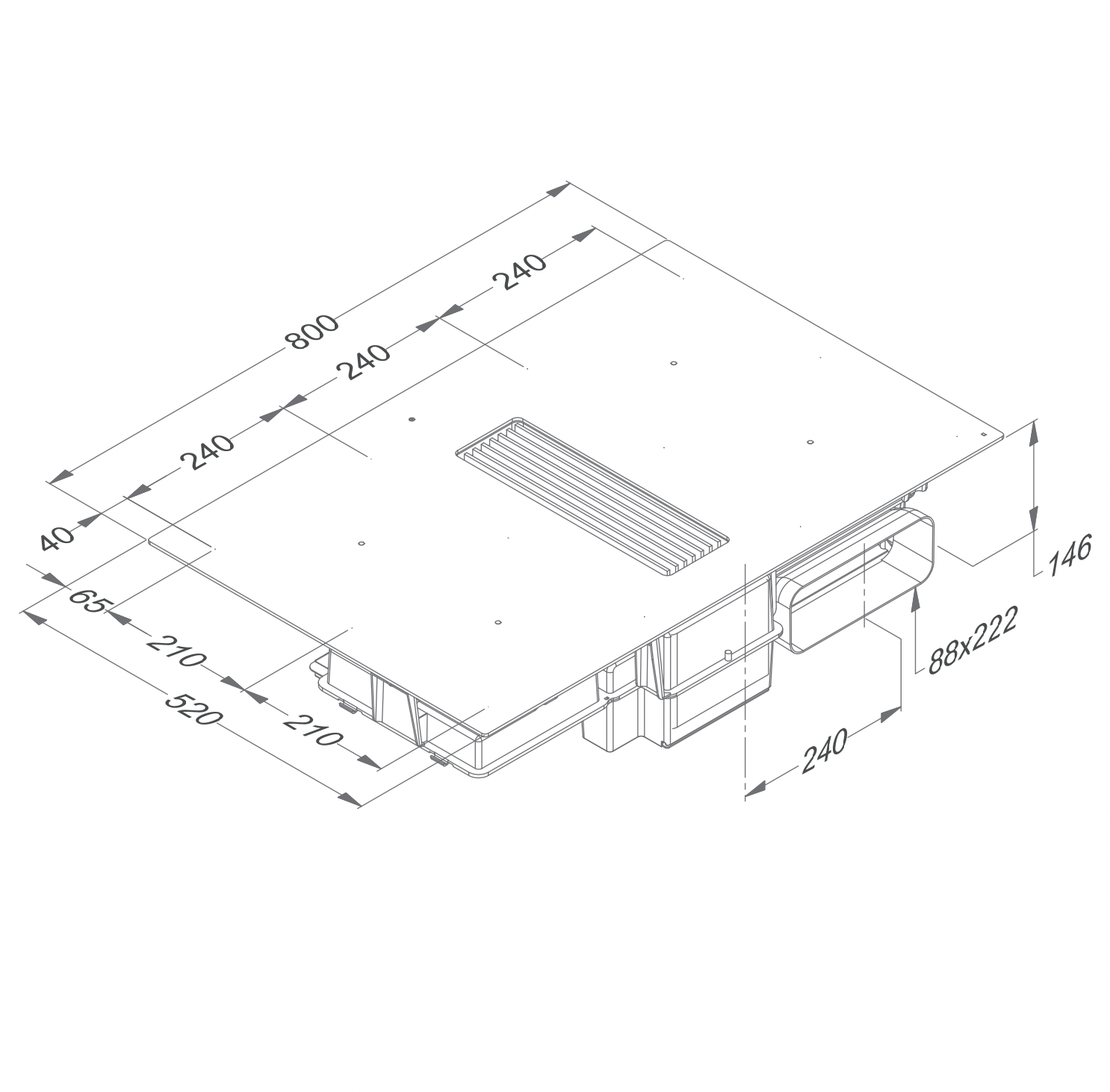 NOVY 1851 kookplaat met afzuiging - 80cm