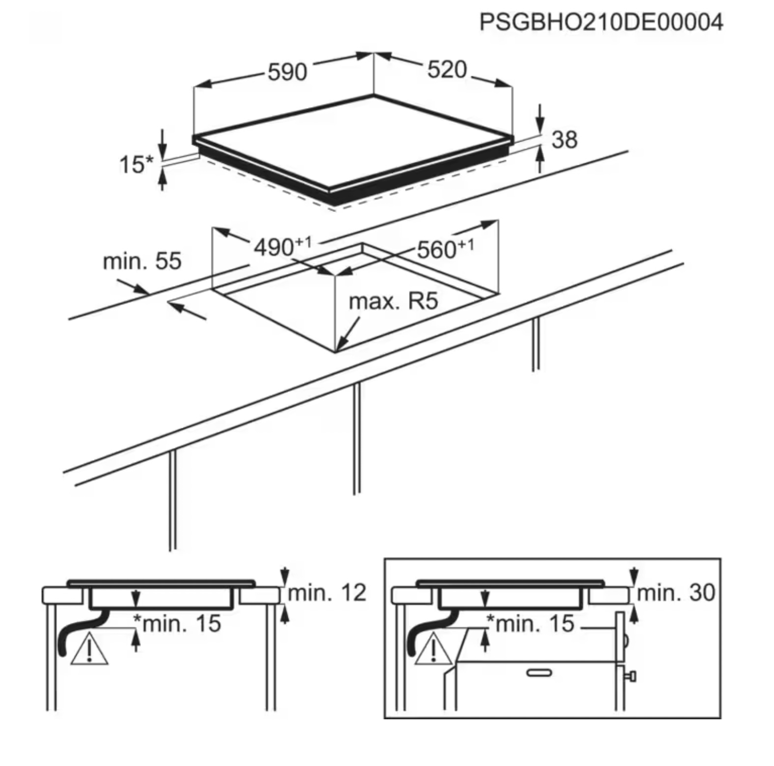 ELECTROLUX EHF6140FOK vitrokeramische kookplaat - 60cm