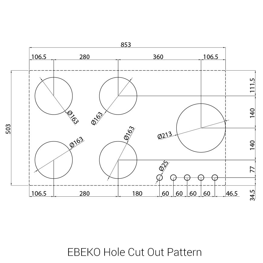NOVY 56015 gaskookplaat - domino