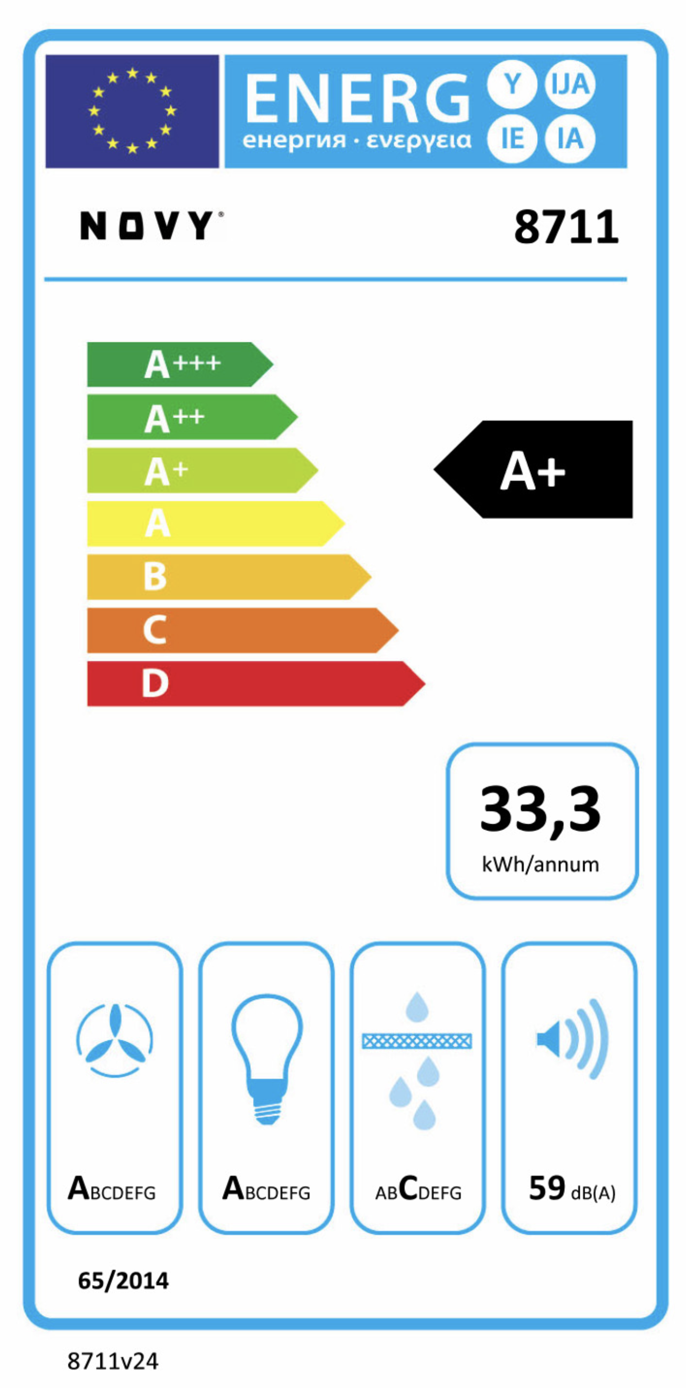 NOVY 8711 Fusion telescopische dampkap - 60cm