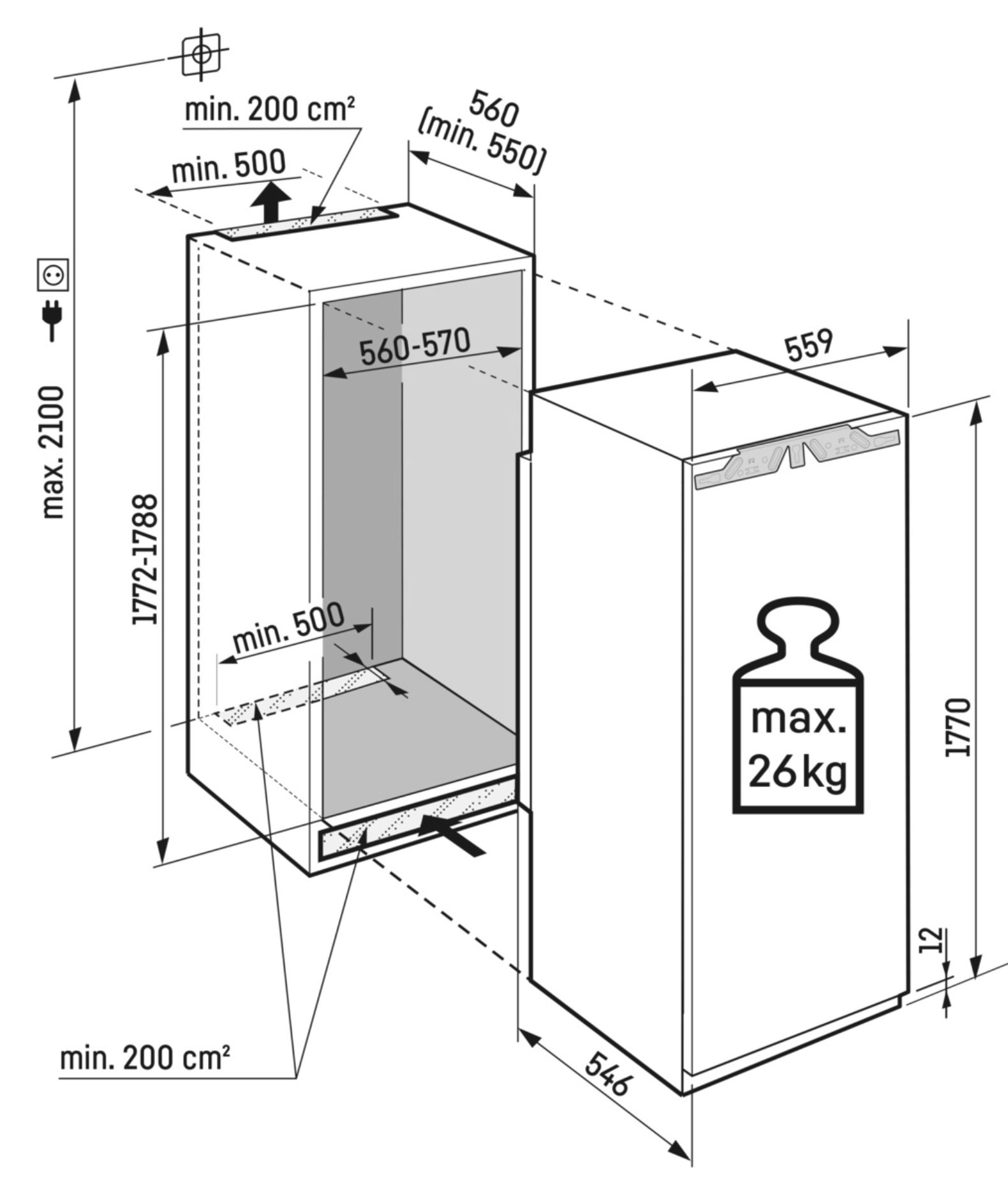 LIEBHERR IRBC512020 koelkast zonder vriesvak - 178cm