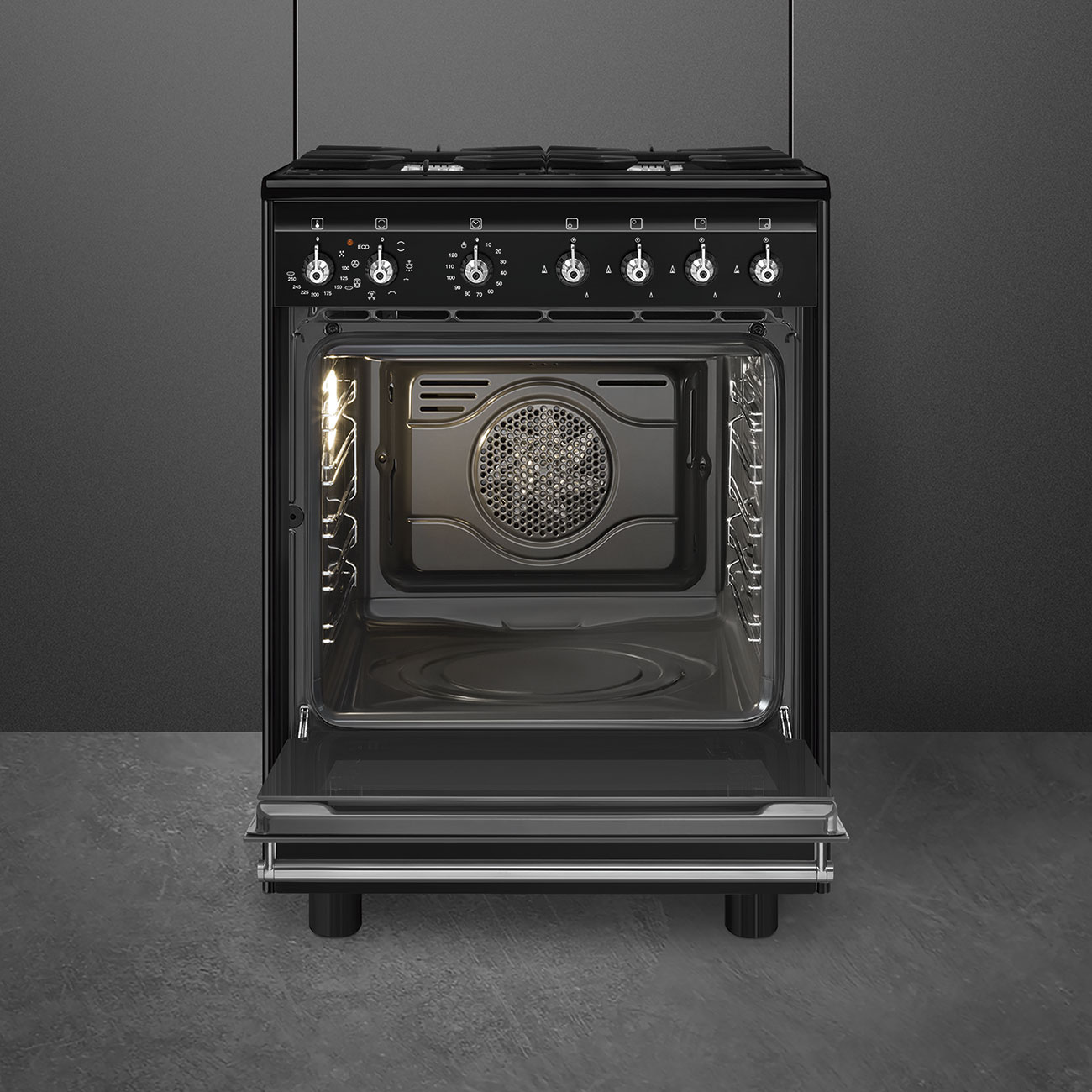 SMEG CX61GMBL fornuis met gaskookplaat - 60cm