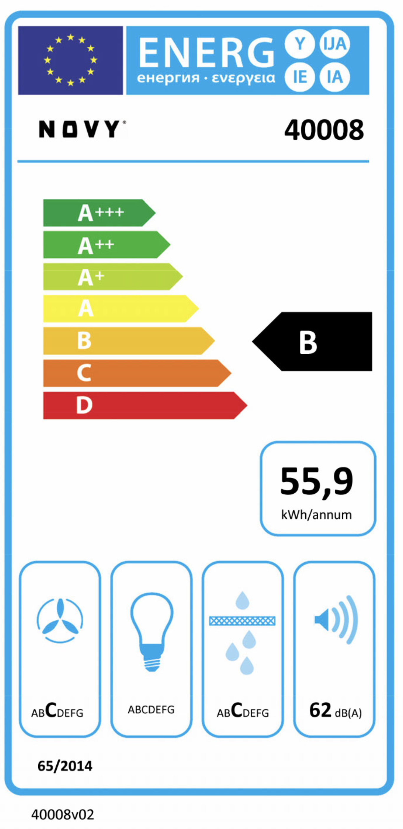 NOVY 40008 kookplaat met afzuiging - 87cm