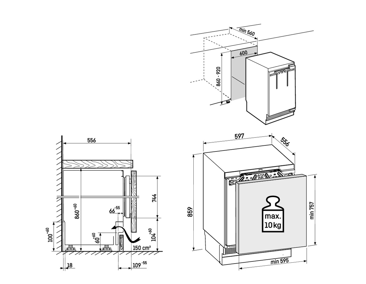 LIEBHERR SUBA375I20SD0 onderbouw vriezer