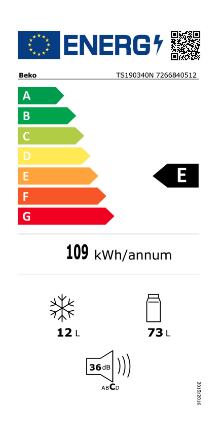 BEKO TS190340N vrijstaande koelkast zonder vriesvak - 82cm