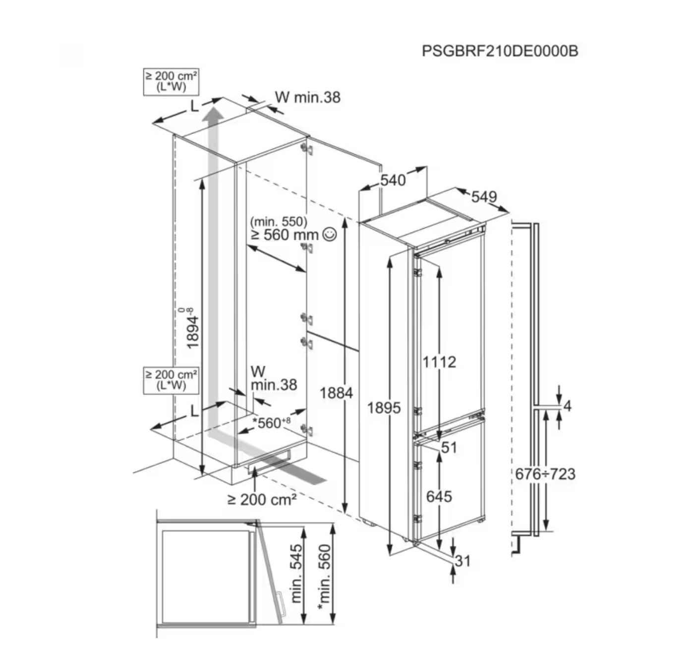 ELECTROLUX KNA7CE19S 700 koel-/vriescombinatie - 189cm