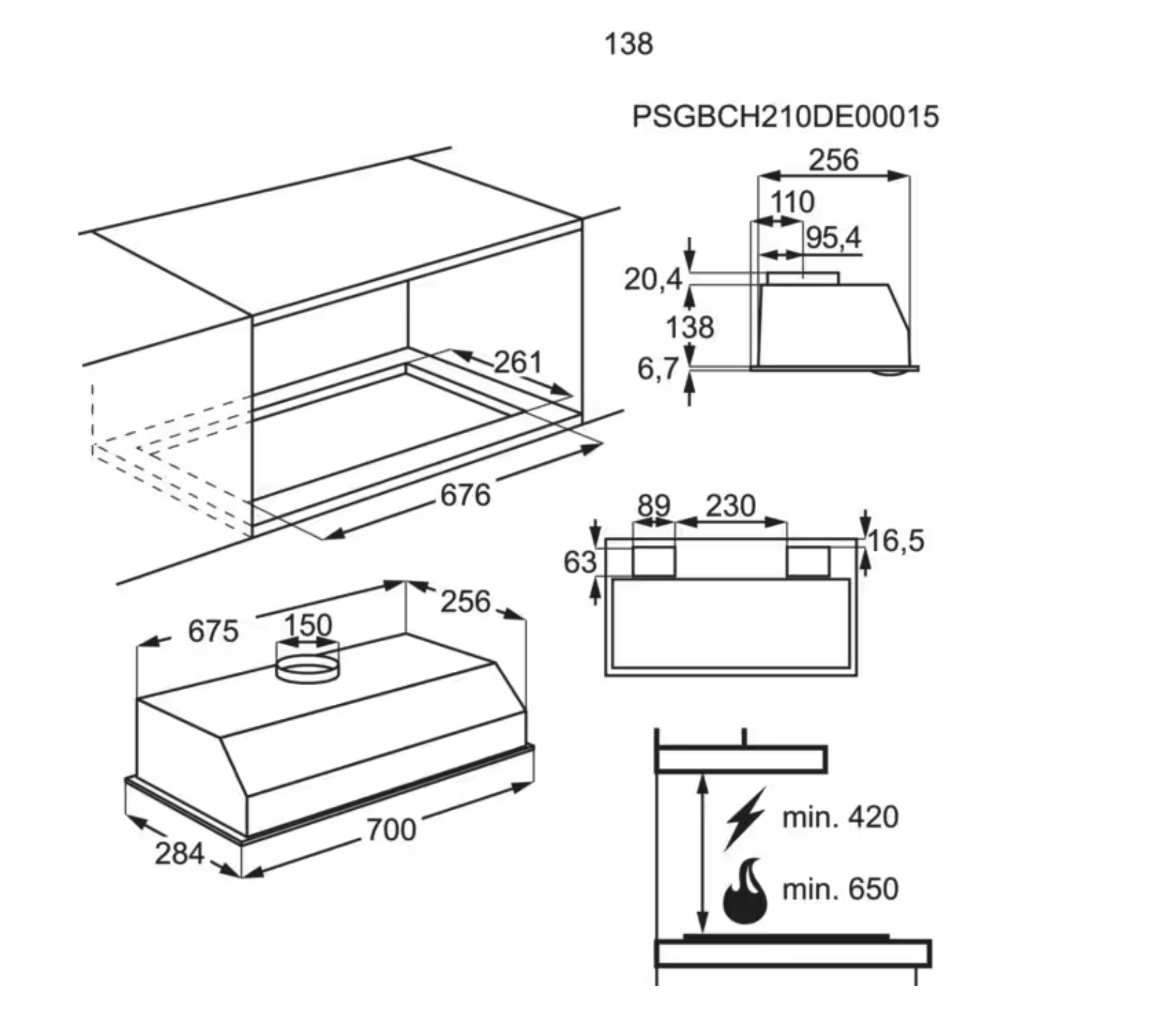 ELECTROLUX LFG337S 300 inbouwgroep - 70cm