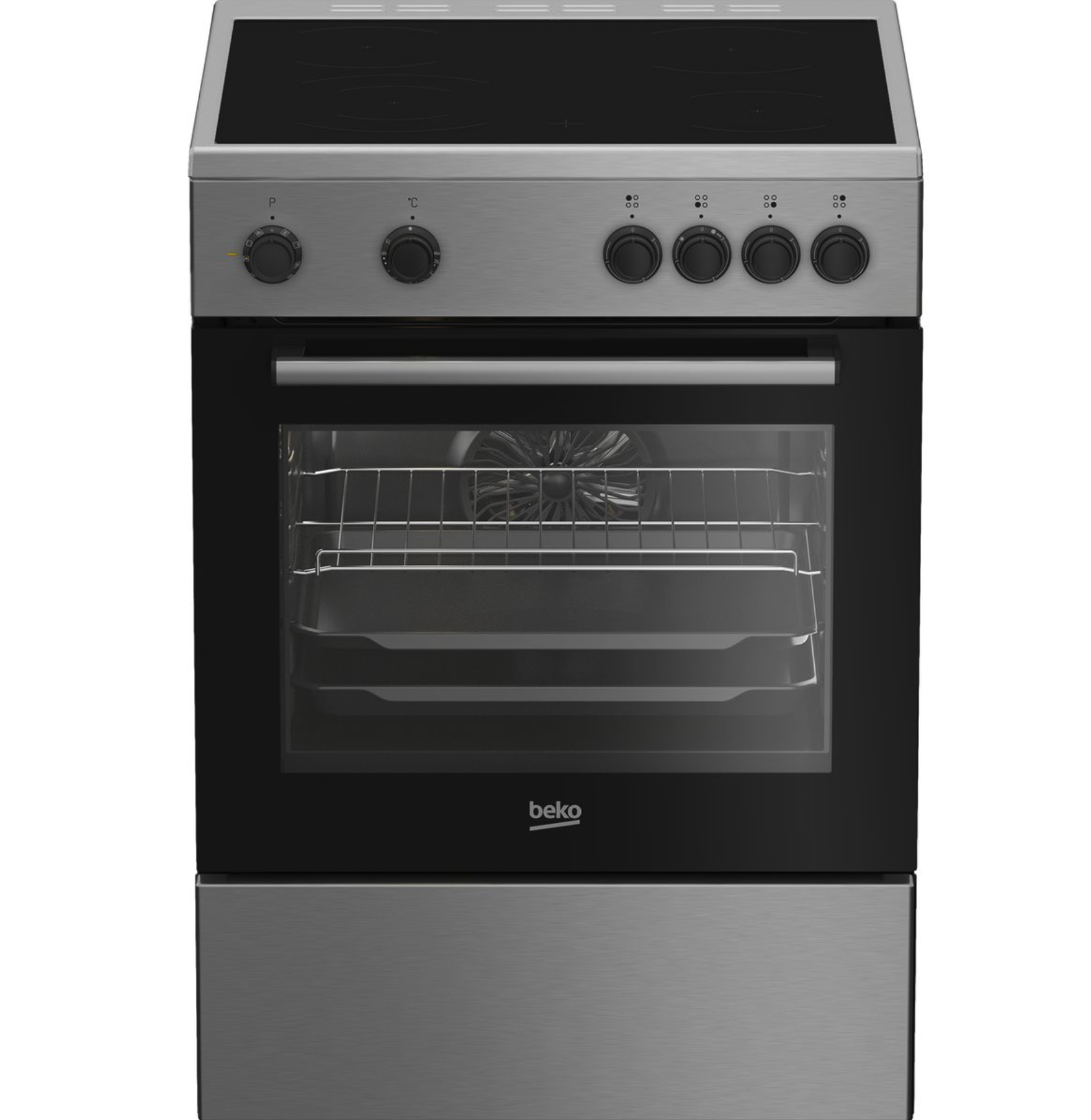 BEKO FBM6701X fornuis met electrische kookplaat - 60cm