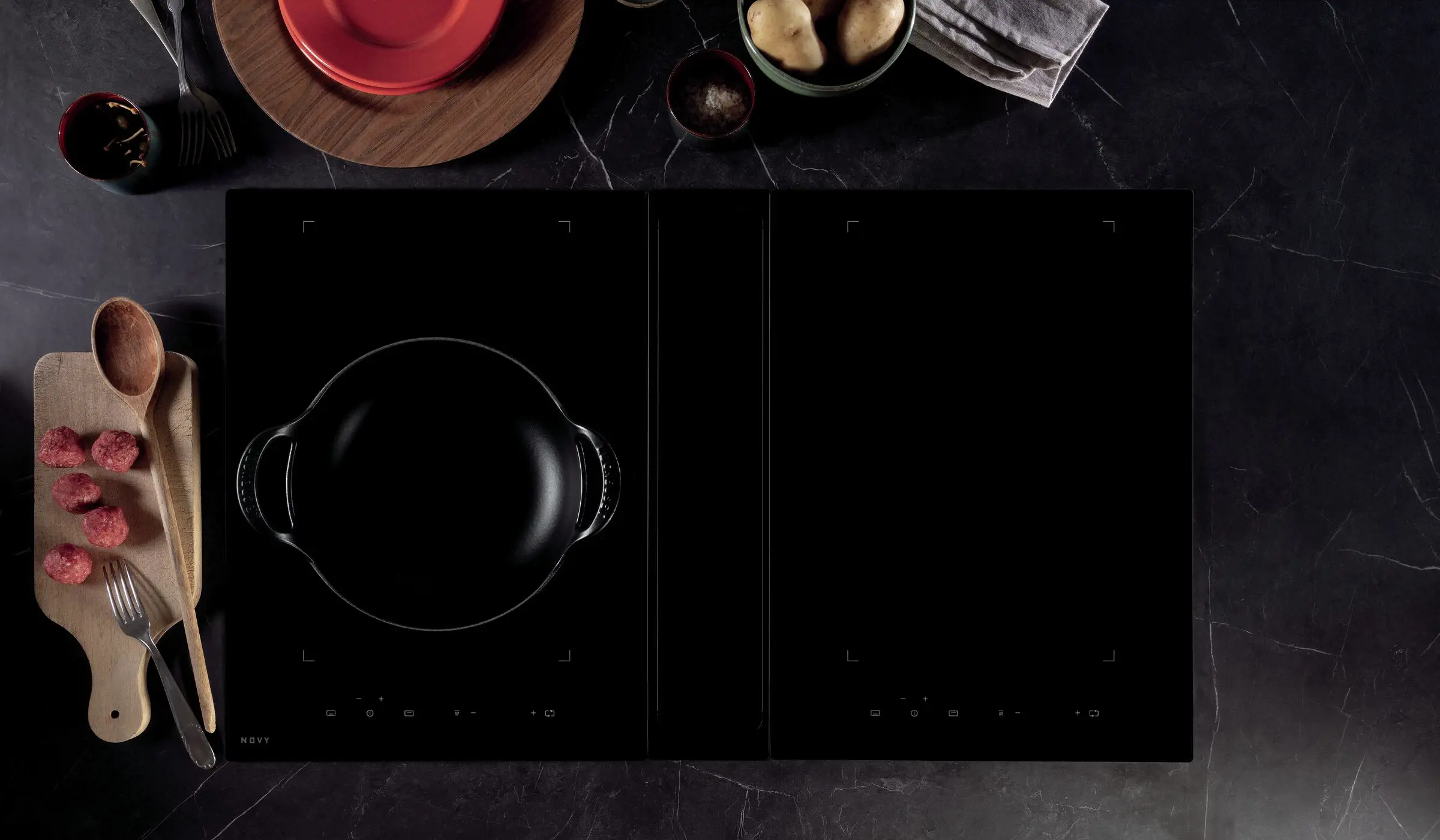 NOVY 40006 kookplaat met afzuiging - 87cm