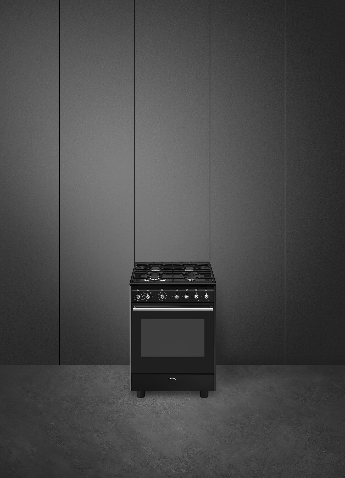 SMEG CX61GMBL fornuis met gaskookplaat - 60cm