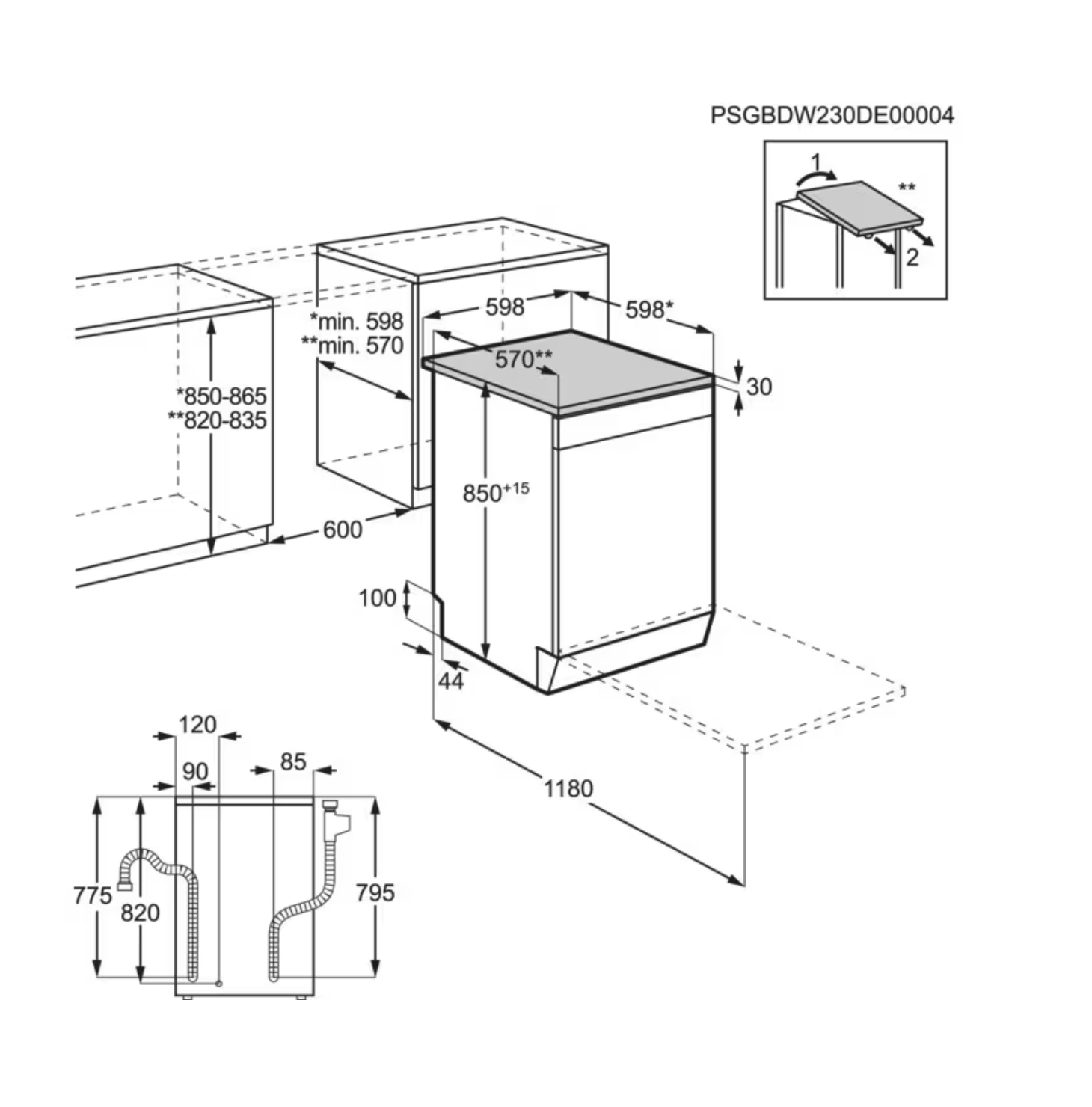 AEG FFB7676XPW vrijstaande vaatwasser