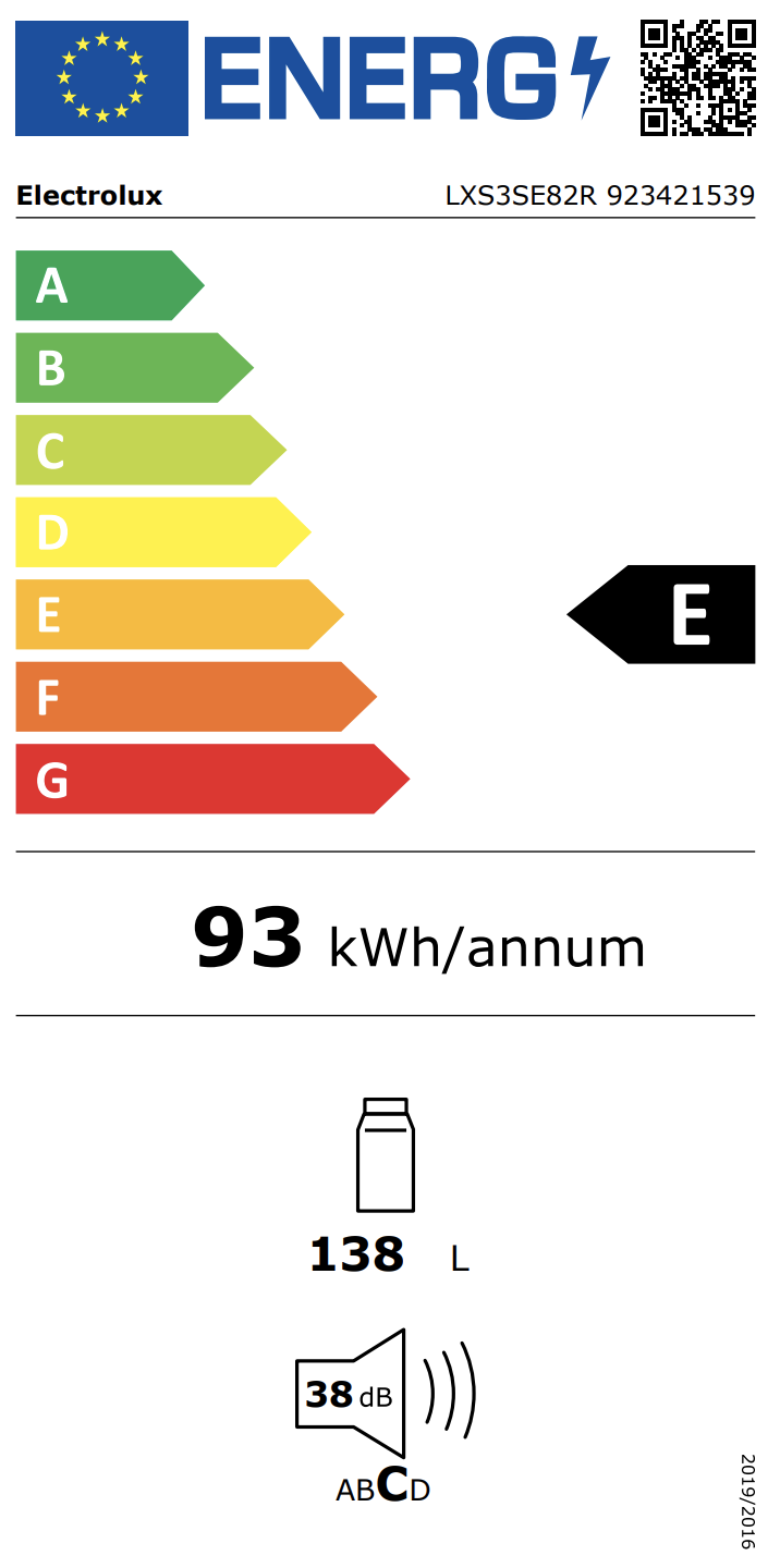 ELECTROLUX LXS3SE82R 300 onderbouw koelkast met vriesvak - 82cm