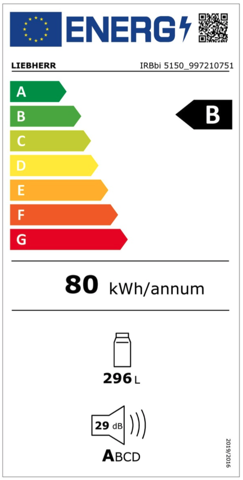 LIEBHERR IRBBI515020 koelkast zonder vriesvak - 177cm