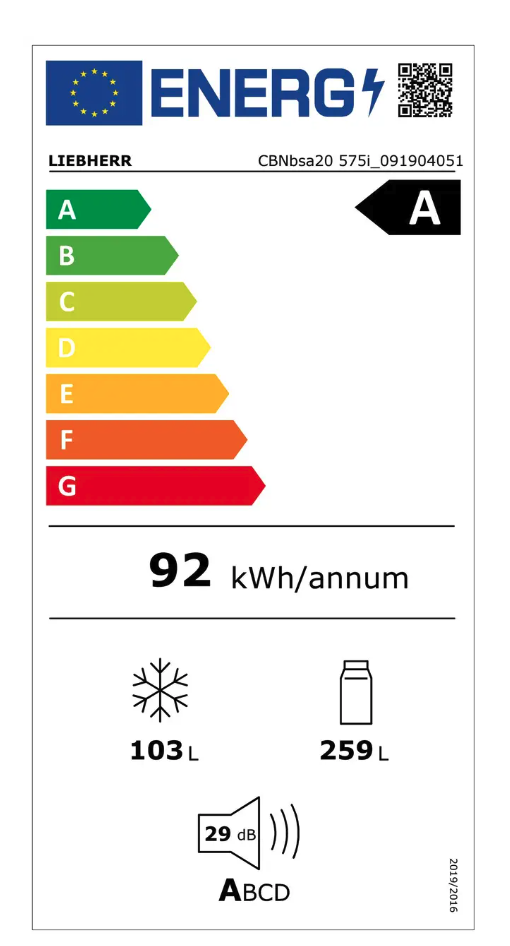 LIEBHERR CBNBSA20575I24 vrijstaande koel-/vriescombinatie - 201cm