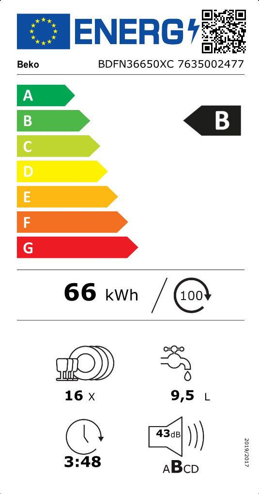 BEKO BDFN36650XC vrijstaande vaatwasser