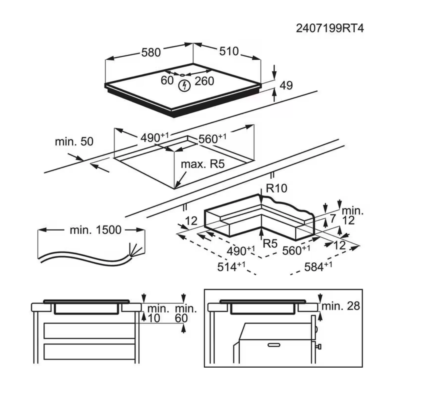 AEG TO64IA0AIT 5000 inductiekookplaat - 60cm