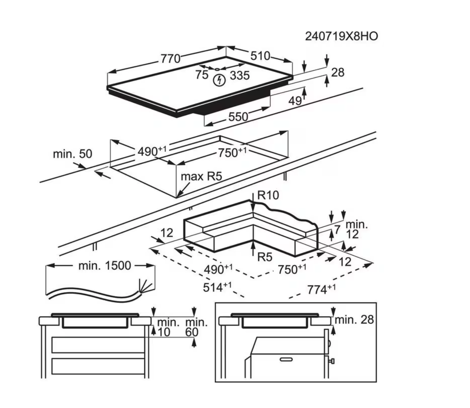 AEG PI6000S80 6000 inductiekookplaat - 80cm