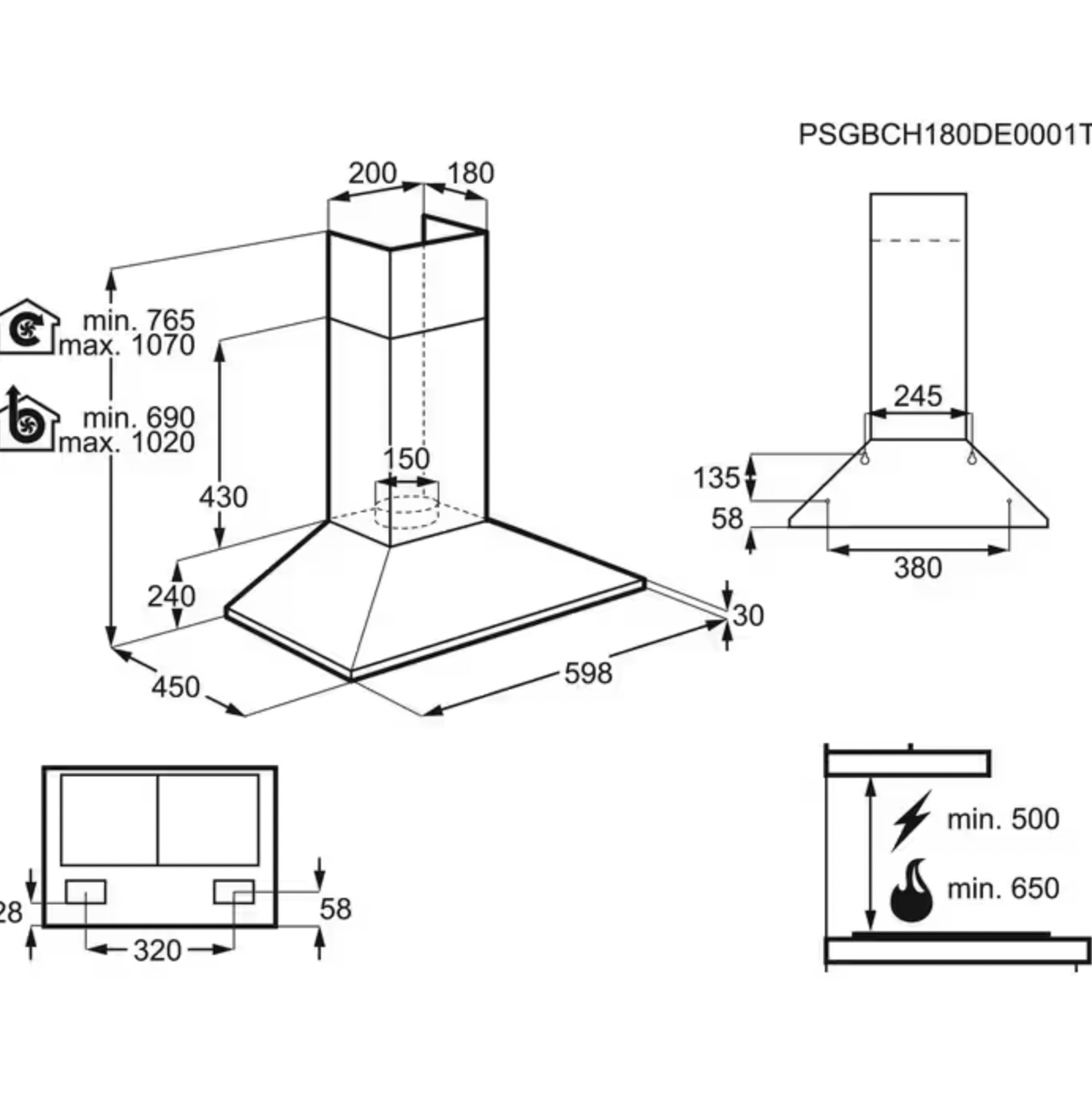 ELECTROLUX LFC316X 300 wandschouwdampkap - 90cm