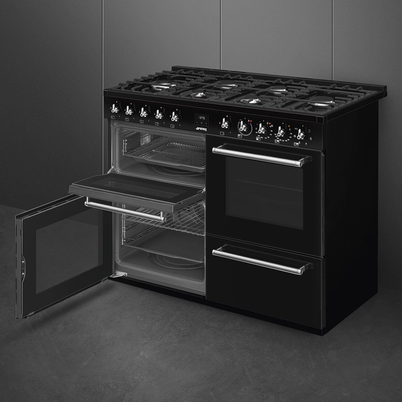 SMEG CX113GMBL fornuis met gaskookplaat - 110cm