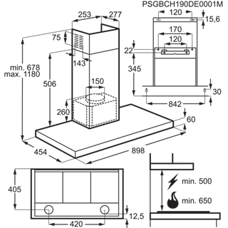 ELECTROLUX LFT769X 800 wandschouwdampkap - 90cm