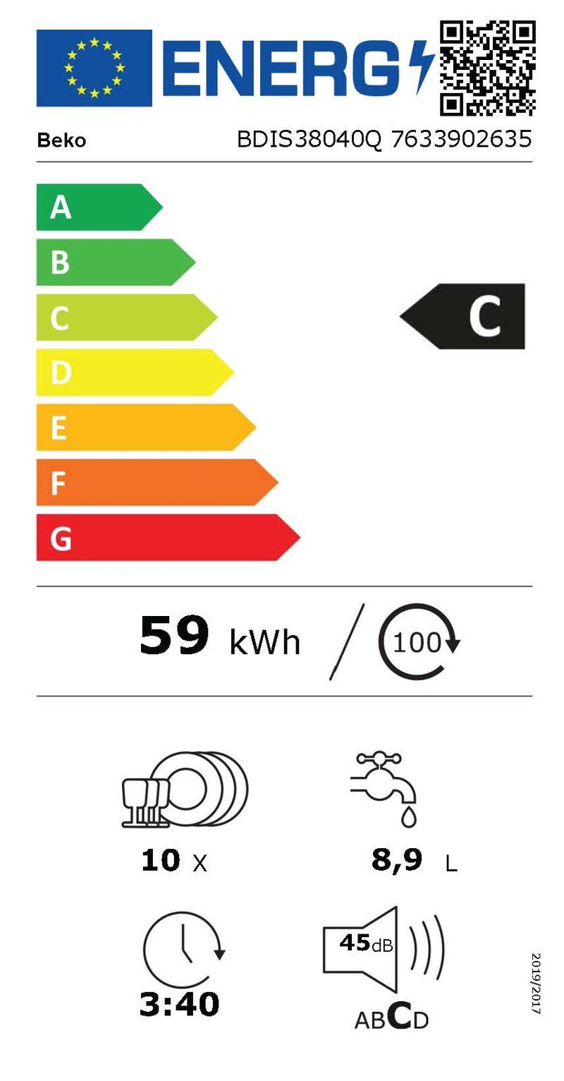 BEKO BDIS38040Q vaatwasser volledig integreerbaar