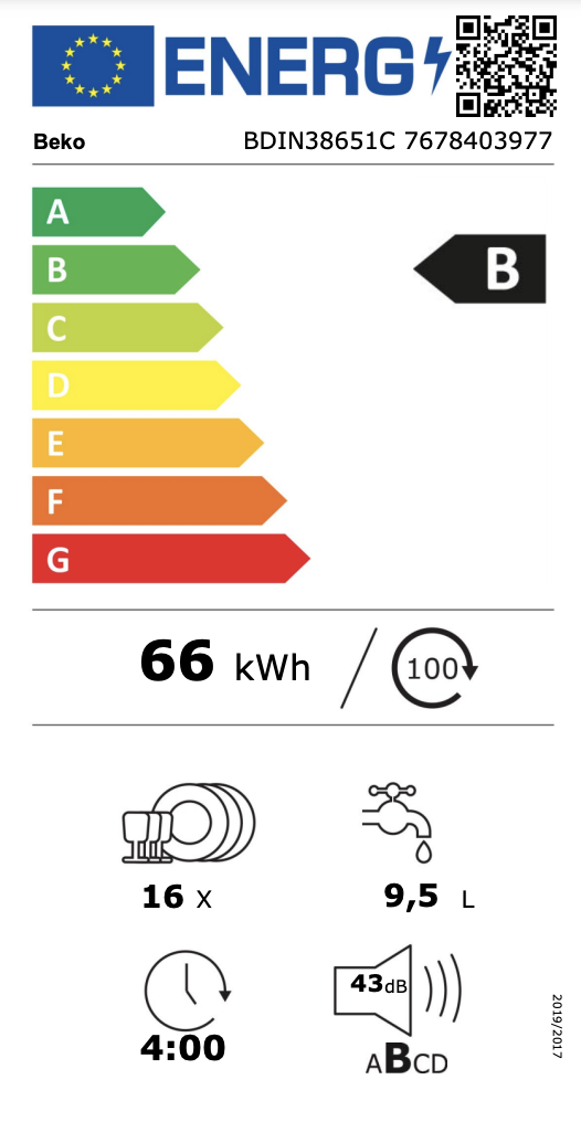 BEKO BDIN38651C vaatwasser volledig integreerbaar