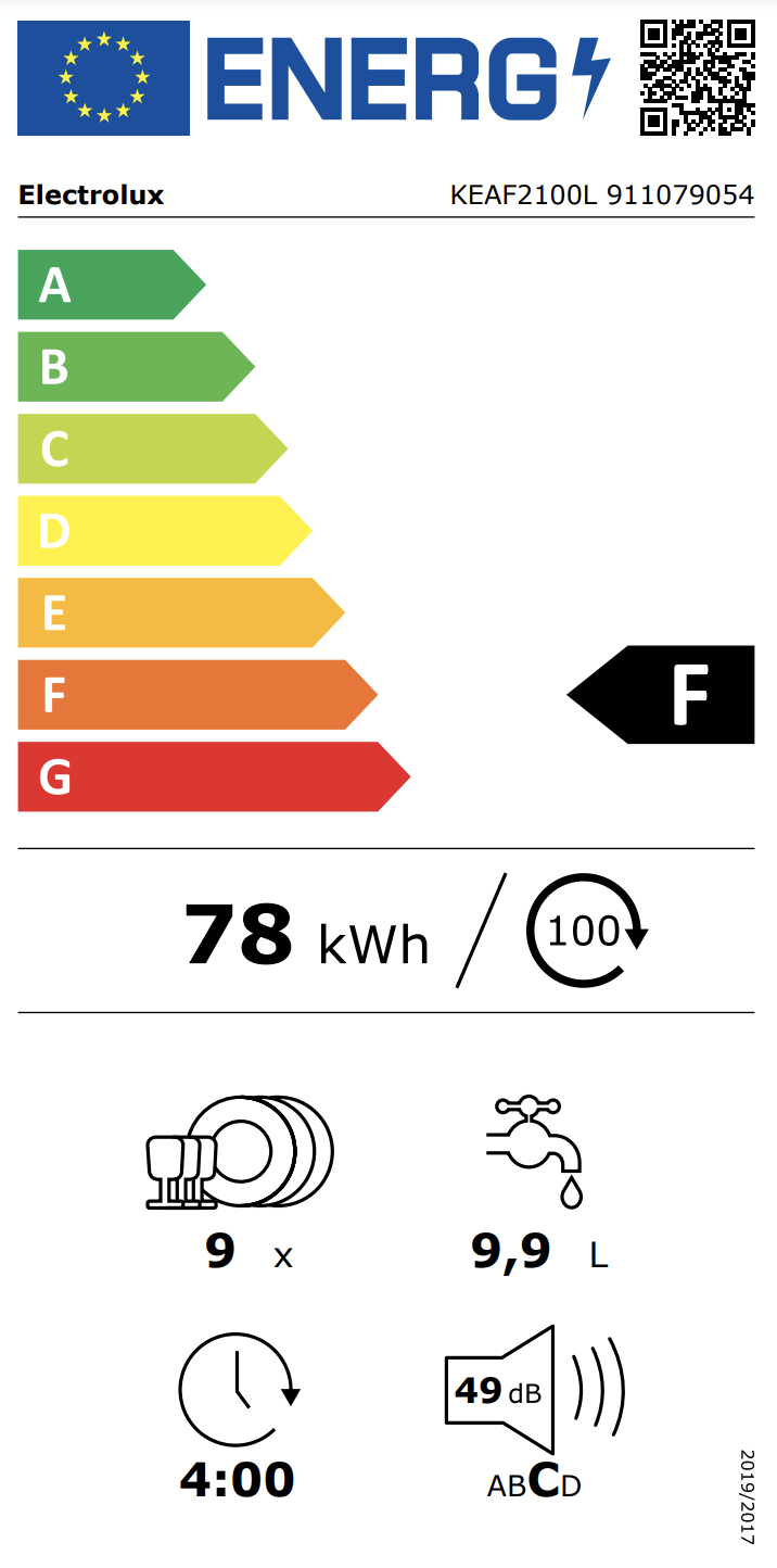 ELECTROLUX KEAF2100L 300 vaatwasser volledig integreerbaar