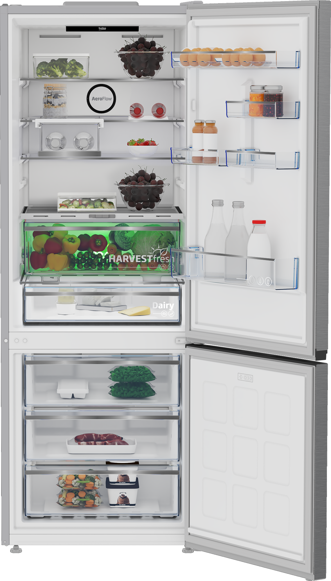 BEKO B7RCNE567ZXPW vrijstaande koel-/vriescombinatie - 192cm